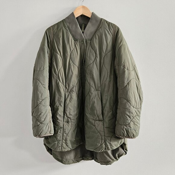 Lululemon Quilted Light Insulation Jacket Medium Olive Size 8 Oversized Gorpcore - Picture 4 of 12